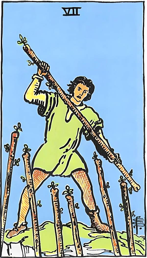 Seven of Wands Tarot Card